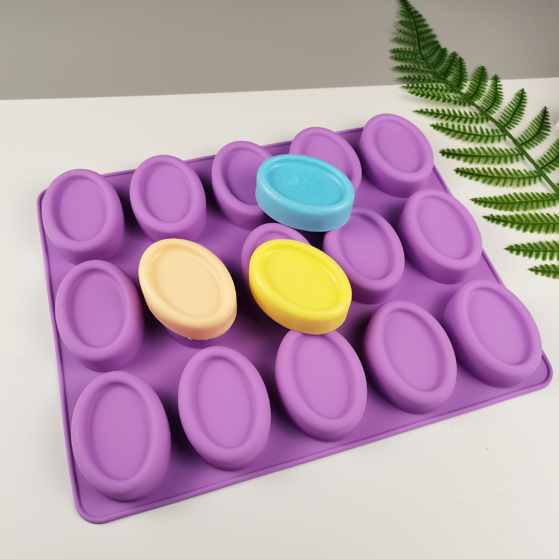 Soap Making Kit For Beginners - Silicone Oval Soap Molds 15cups Handmade
